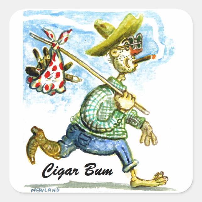 Cigar Bum Sticker with many design options (Front)
