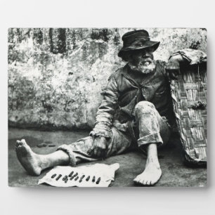 Cigar-end Seller, c,1865 (b/w photo) Plaque