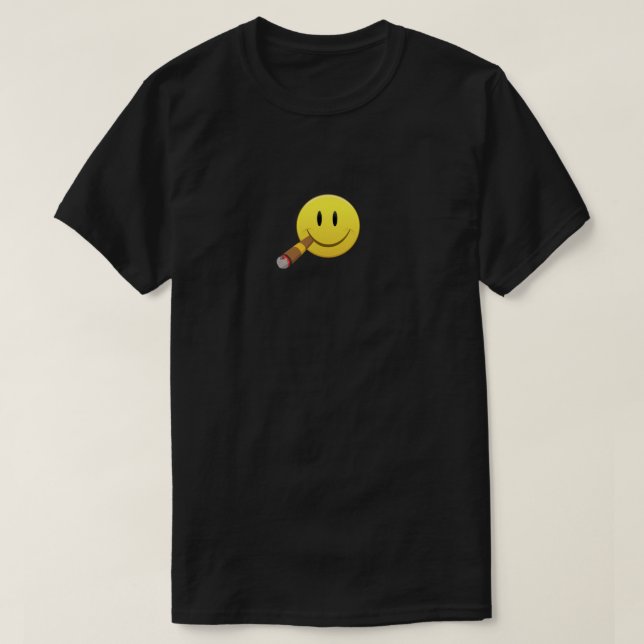 Cigar Happy Face T-Shirt (Design Front)