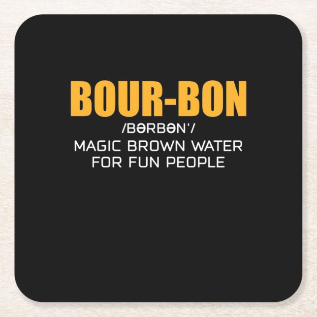 Cigar Lover | Bourbon Magic Brown Square Paper Coaster (Front)