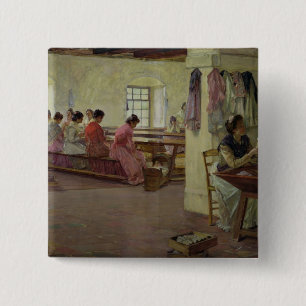 Cigar Makers at Seville 15 Cm Square Badge