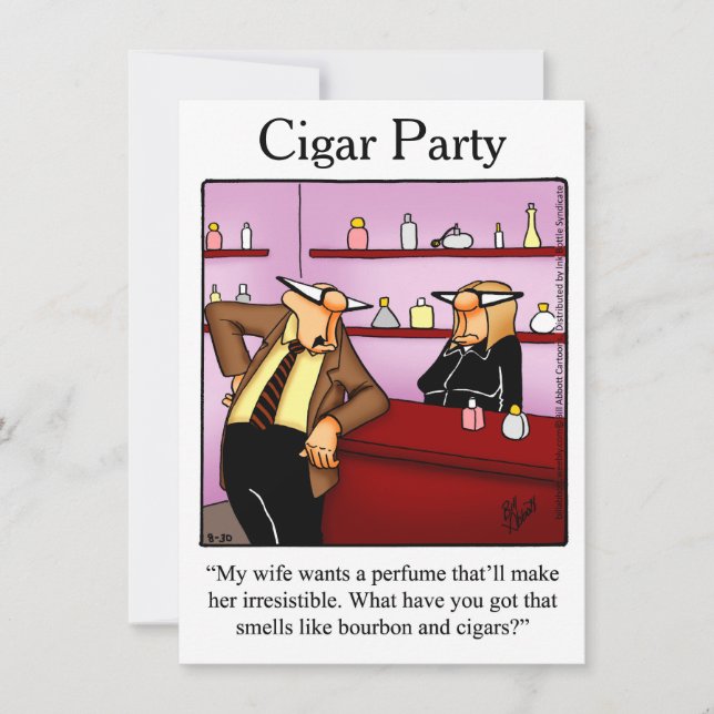 Cigar Party Humourous Invitations (Front)