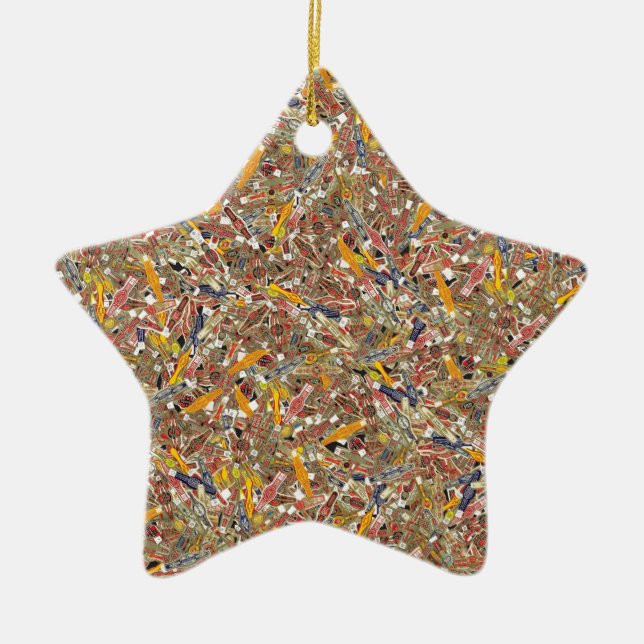 Cigar Ring Wrappers Ceramic Tree Decoration (Front)