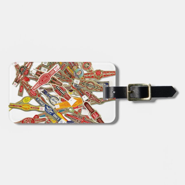 Cigar Ring Wrappers Luggage Tag (Front Horizontal)