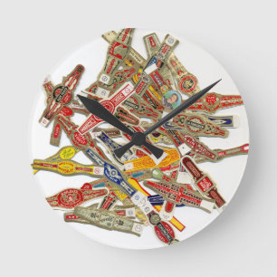 Cigar Ring Wrappers Round Clock