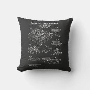 Cigar Rolling Machine Blueprint Cushion