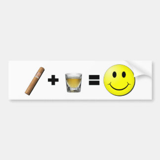 Cigar + Shots = Happiness Bumper Sticker