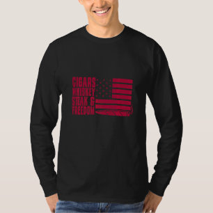 Cigar Smoker Aficionado Cigar Whisky Steak Freedom T-Shirt
