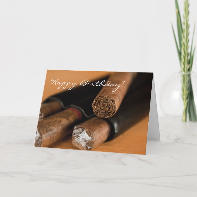 Cigar Smoker Birthday Card (Front)