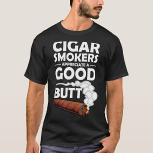 Cigar Smoker For Men Dad Grandpa Tobacco Smoke T-Shirt