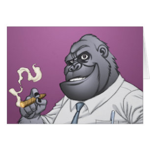 Cigar Smoking Business Man Boss Gorilla by Al Rio