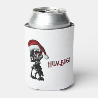 Cigar Smoking Christmas Skeleton Humbug Can Cooler