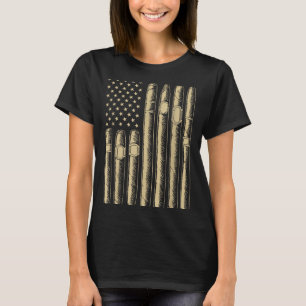 Cigar smoking lover smoker usa flag american funny T-Shirt