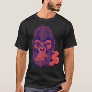 Cigar Smoking Mean Looking Cherry Gorilla For Guys T-Shirt