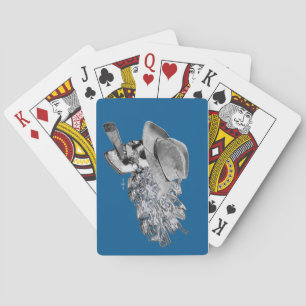 cigar smoking skull playing cards