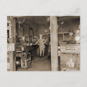 Cigar Store Interior, Circa 1900 Postcard