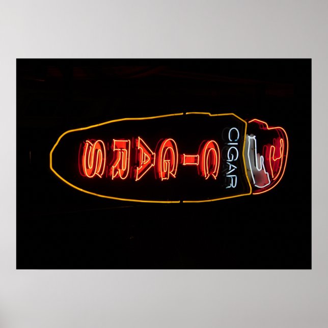 Cigar Store Neon Sign Poster (Front)