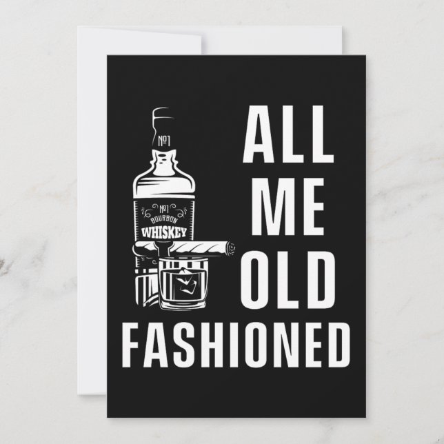 Cigar Whiskey Bourbon Smoke Humidor Tobacco Gift Invitation (Front)