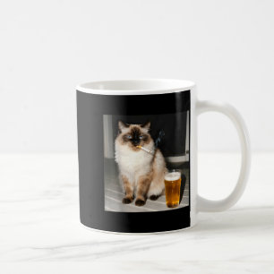 Cigarette Cat Funny Ragdoll Cat Smoking Kitten Bee Coffee Mug