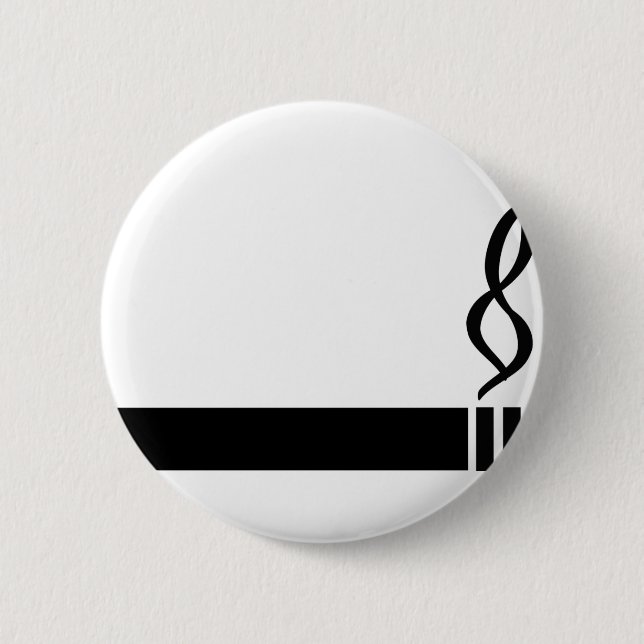cigarette icon cigarette black 6 cm round badge (Front)