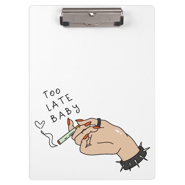 Cigarette in Hand Anti-Valentine Clipboard (Front)