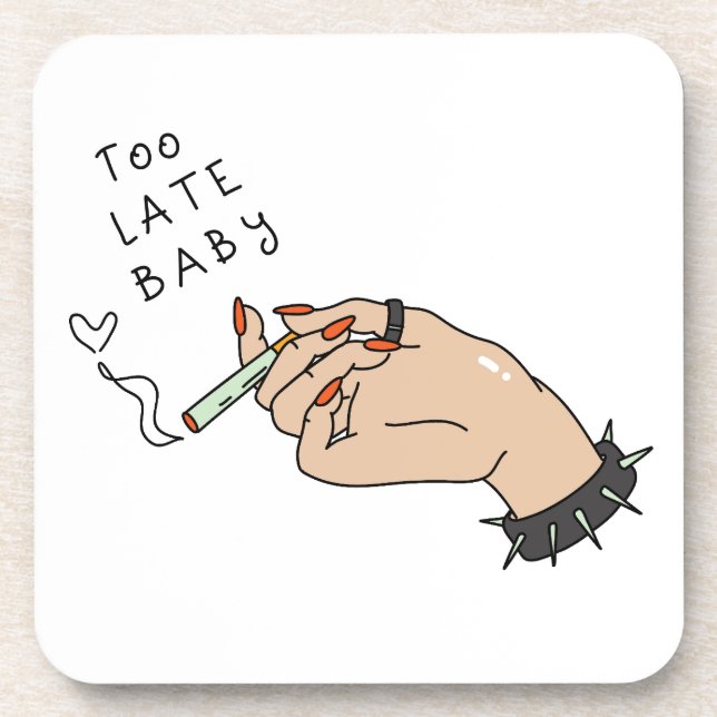 Cigarette in Hand Anti-Valentine Coaster (Front)