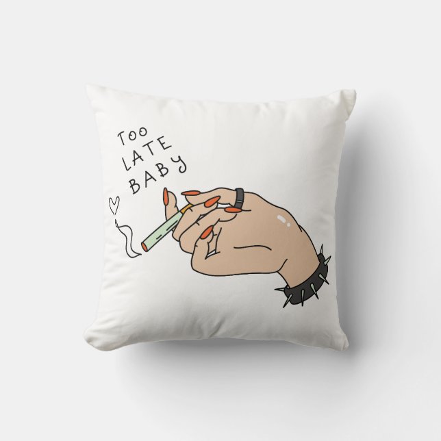 Cigarette in Hand Anti-Valentine Cushion (Front)