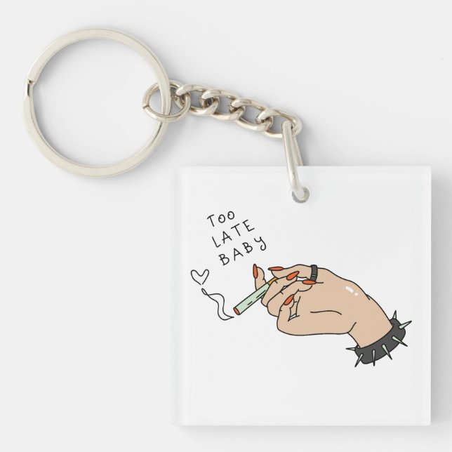 Cigarette in Hand Anti-Valentine Key Ring (Front)