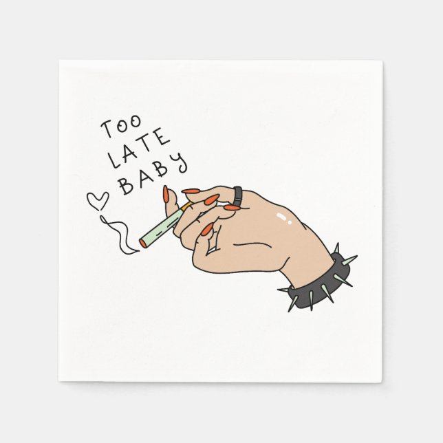 Cigarette in Hand Anti-Valentine Napkin (Front)