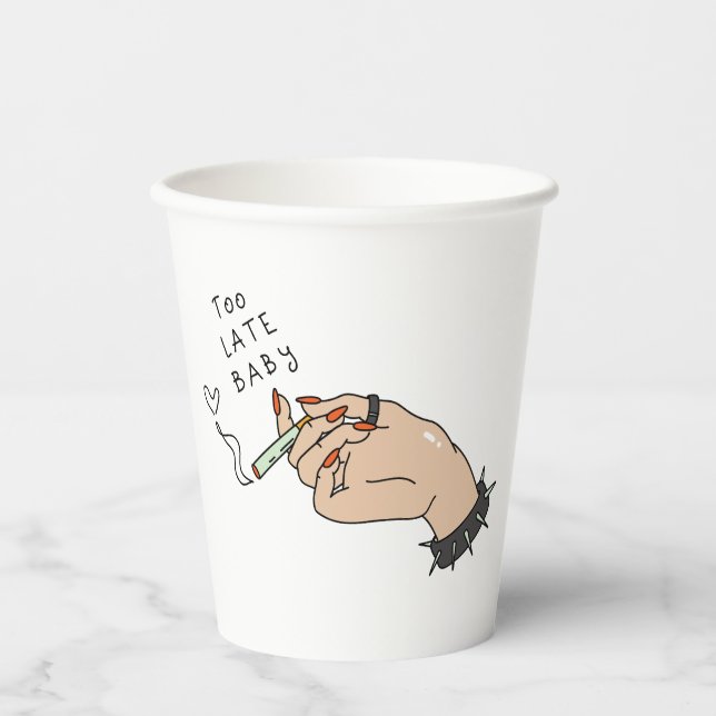 Cigarette in Hand Anti-Valentine Paper Cups (Front)