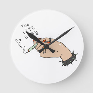 Cigarette in Hand Anti-Valentine Round Clock