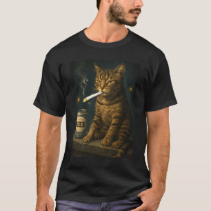 Cigarette Kitten Drinking Smoking Cat Meme Stupid T-Shirt