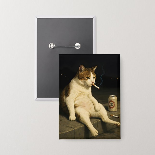 Cigarette Kitten Funny Smoking Cat Gen Z Meme (Front/Back)