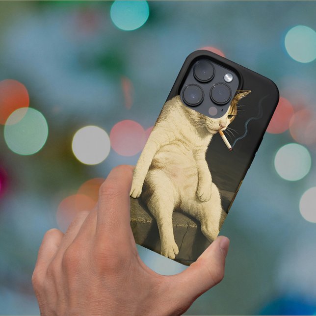 Cigarette Kitten Funny Smoking Cat Gen Z Meme Case-Mate iPhone Case (Creator Uploaded)