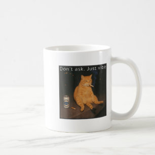 Cigarette Kitten Funny Smoking Cat Meme Stud Brain Coffee Mug