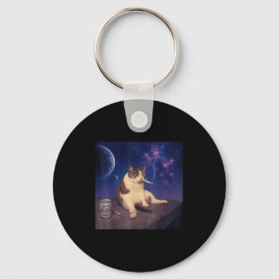 Cigarette Kitten Funny Smoking Cat Meme Stud Brain Key Ring
