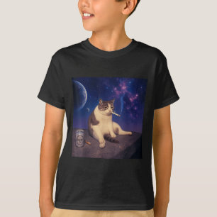 Cigarette Kitten Funny Smoking Cat Meme Stud Brain T-Shirt