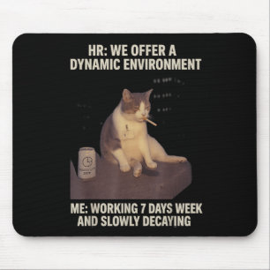 Cigarette Kitten Funny Smoking Cat Meme Work-life  Mouse Pad