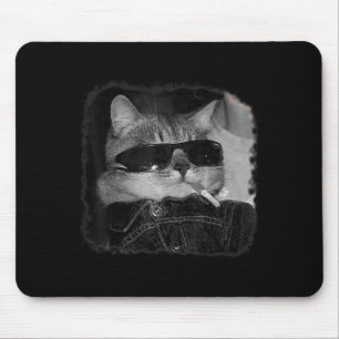 Cigarette Kitten Gang Cat Smoking Cigarette Funny Mouse Pad