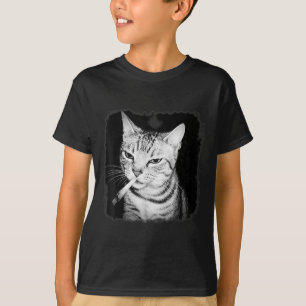 Cigarette Kitten Gang Cat Smoking Cigarette Funny  T-Shirt