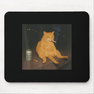 Cigarette Kitten Gen Z Joke Smoking Cat Meme Stud  Mouse Pad