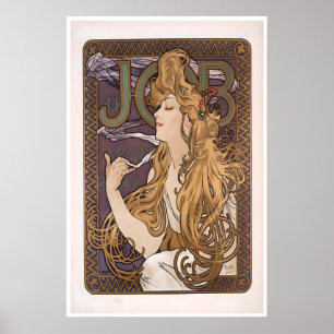 Cigarette Poster Alphonse Mucha Print Smoking Sign