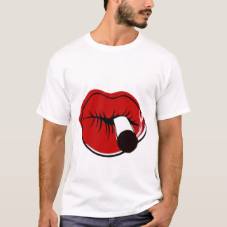 Cigarette Smoking Red Lips T-Shirt