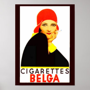 Cigarettes Belga Vintage Ad Poster
