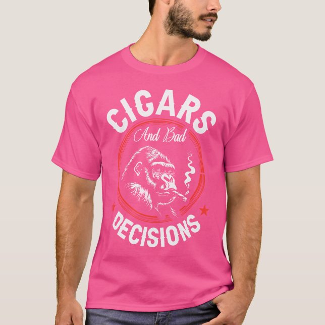Cigars And Bad Decisions Small Black T-Shirt (Front)