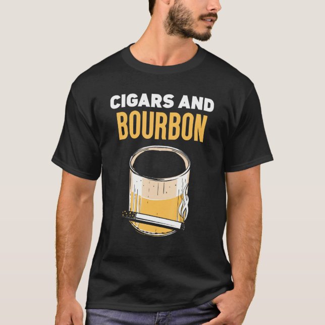 Cigars And Bourbon Drinking Cigar Bourbons T-Shirt (Front)