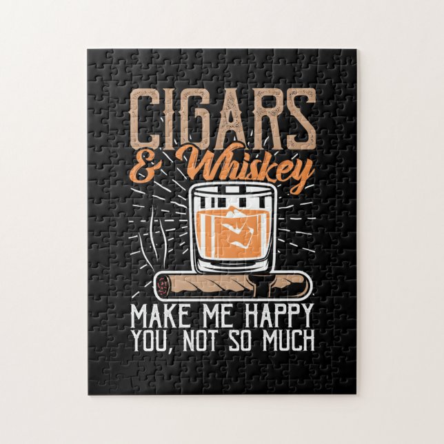Cigars And Whiskey Make Me Happy Jigsaw Puzzle (Vertical)