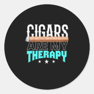 Cigars Are My Therapy Classic Round Sticker