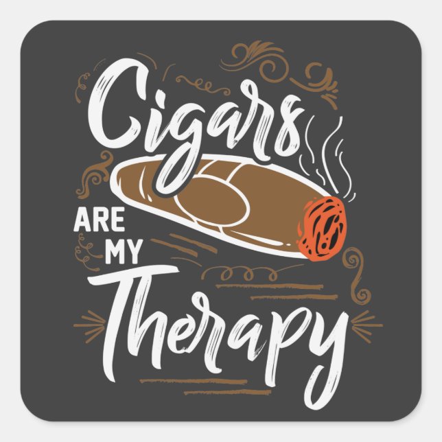 Cigars are my Therapy Quote Sticker (Front)