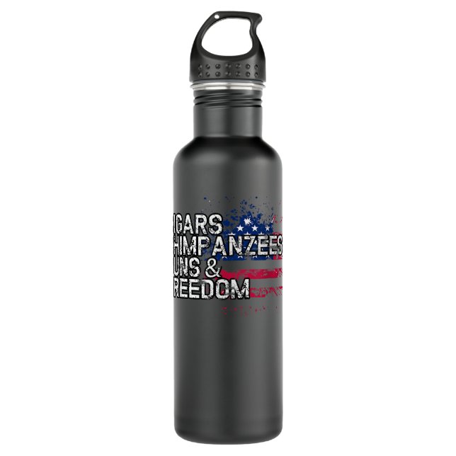 Cigars CHIMPANZEES Guns & Freedom 710 Ml Water Bottle (Front)